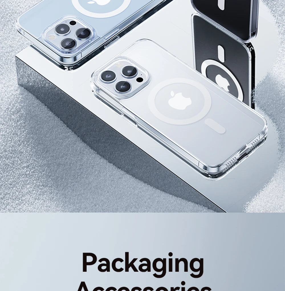 Magnetic Transparent Case For iPhone 15 14 13 Pro Max Case For Magsafe Wireless Charge Shockproof Cover Anti-fall