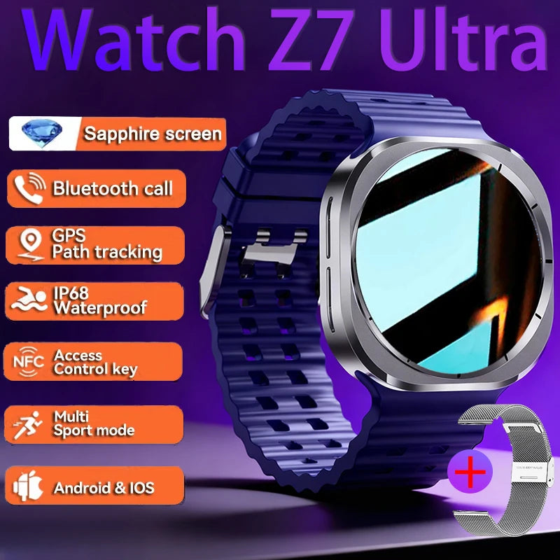 2025 New Watch 7 Ultra Smart Watch Men 3D Display Sport SmartWatch GPS NFC Compass Blood oxygen Smartwatch Women For Android IOS