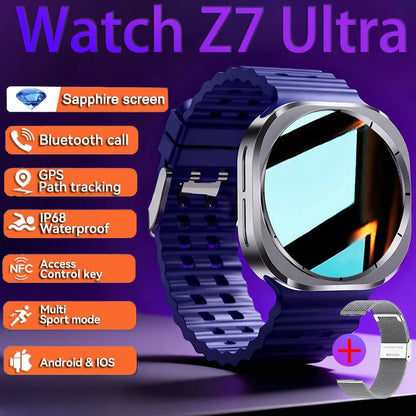 2025 New Watch 7 Ultra Smart Watch Men 3D Display Sport SmartWatch GPS NFC Compass Blood oxygen Smartwatch Women For Android IOS