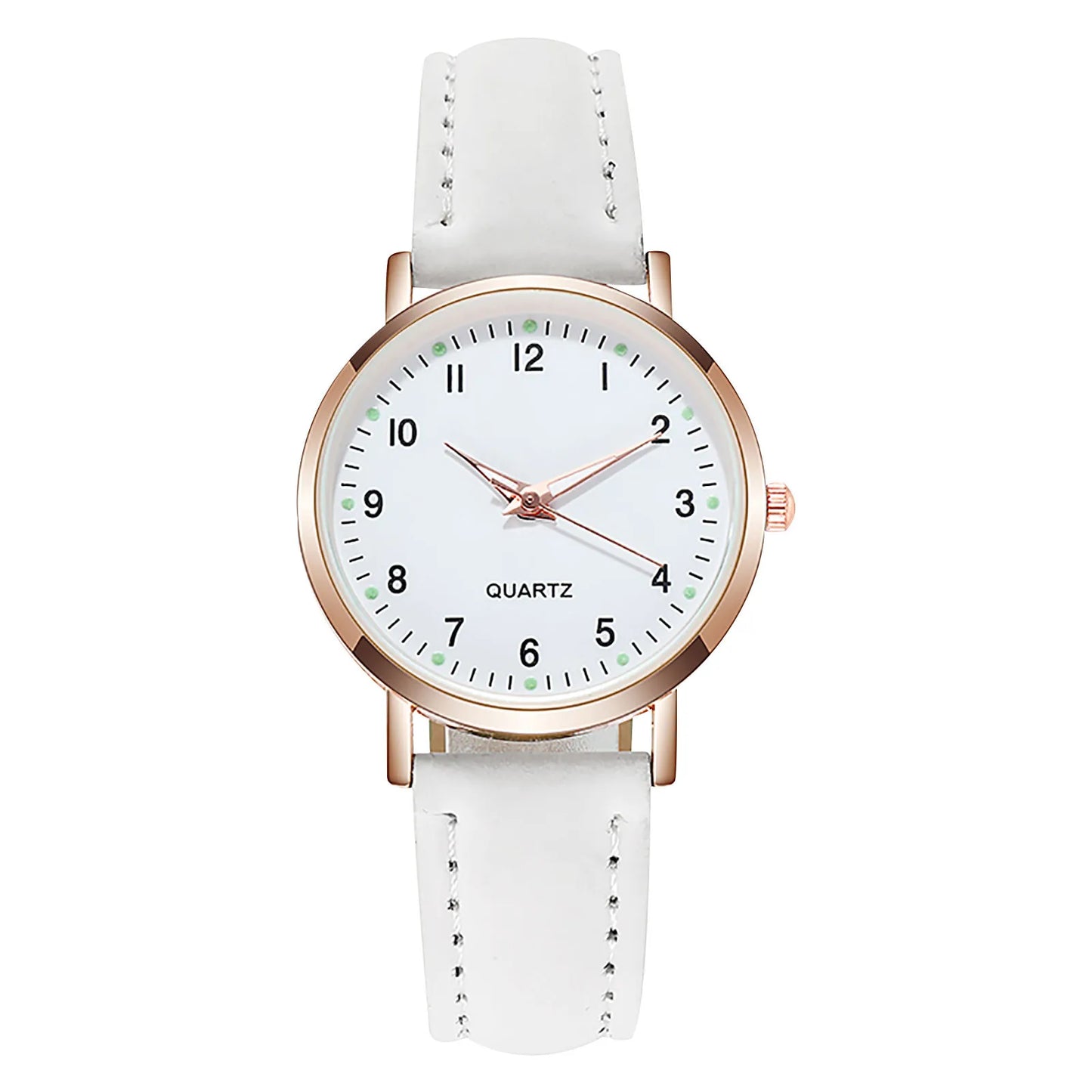 Ladies Diamond-Studded Luminous Retro Female Watch Leather Belt Quartz Watch Women Simplicity Casual Decoration Wristwatches
