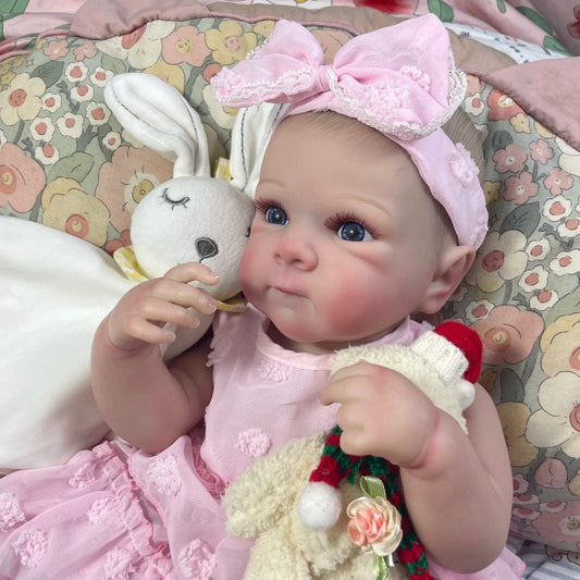 18 Inch Finished Reborn Baby Doll Full Silicone Vinyl Girl Washable Bettie With Painted Lifelike 3D Skin Reborn Christmas Toys