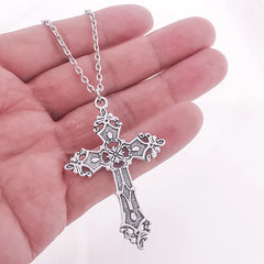 Vintage Crosses Pendant Necklace Goth Jewelry Accessories Gothic Grunge Chain