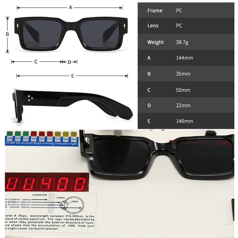 Men Sunglasses Vintage Punk Gradient Women Trending Dark Green Sunglasses