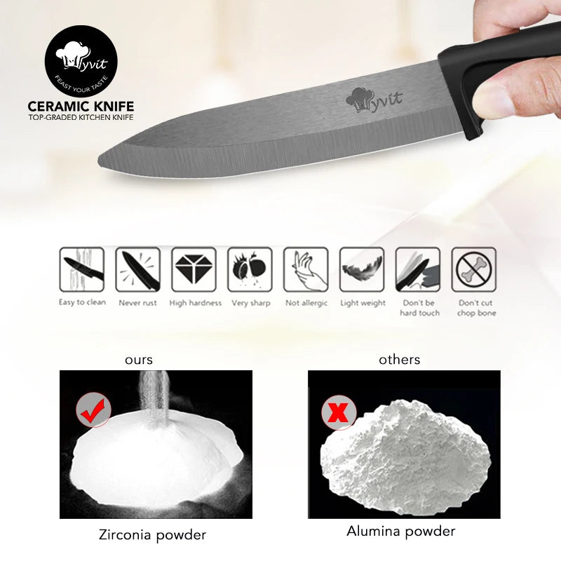 Ceramic Knife 3 4 5 6 Inch Sharp Kitchen Chef Knives Utility Slicer Paring Serrated