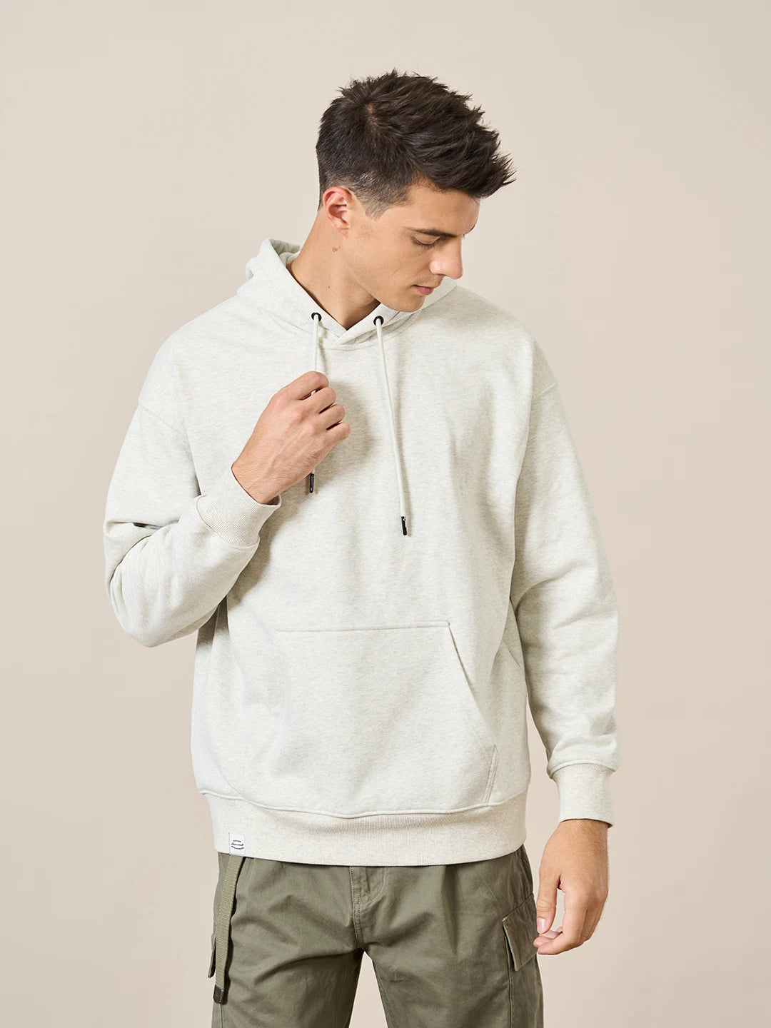 2024 Autumn Oversize 360g Fabric Hoodies Men Washed Solid Color