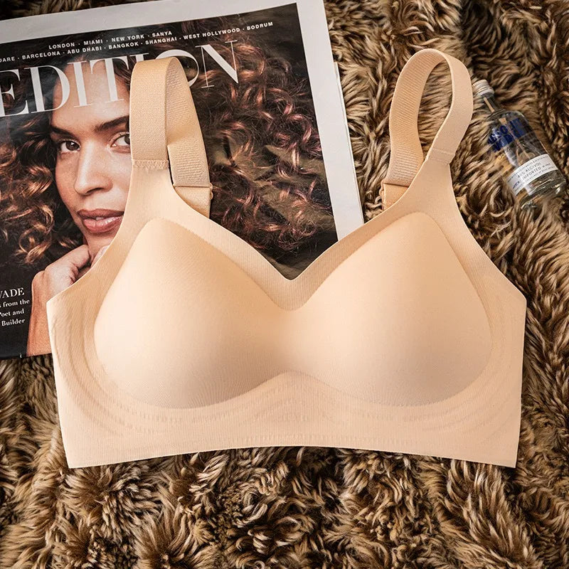 Seamless Bra Women Comfort Padded Bras Wireless Glossy Underwear