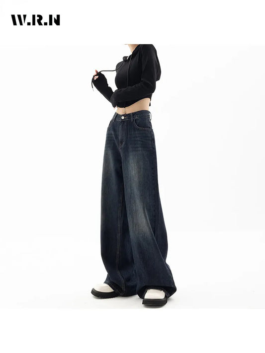 Vintage High Waist Harajuku Loose Jeans Pants Korean Fashion Women's Grunge