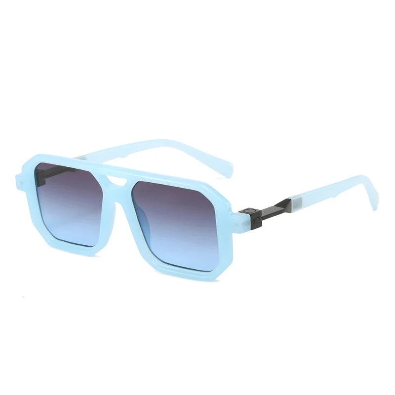 SHAUNA New Double Bridges Square Sunglasses Women Fashion Gradient Shades UV400 Retro Polygon Men Sun Glasses