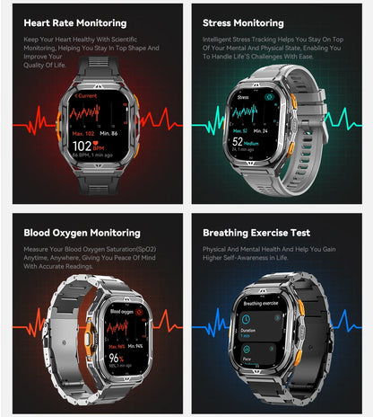 Cubot GT 3 Smart Watch, 5ATM Waterproof, 1.96-inch AMOLED, Blood Oxygen, Fitness Tracker Heart Rate GPS Sport Smartwatch for Men