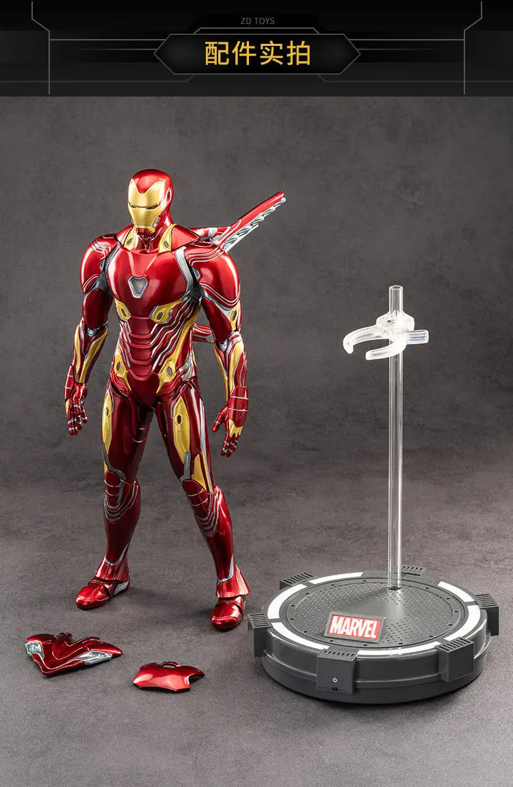 ZDTDS Original 1/5 36CM Iron Man MK50 MK3 LED lighting 10th Anniversary Memorial Collect Tony Stark Model Action Figure Gift