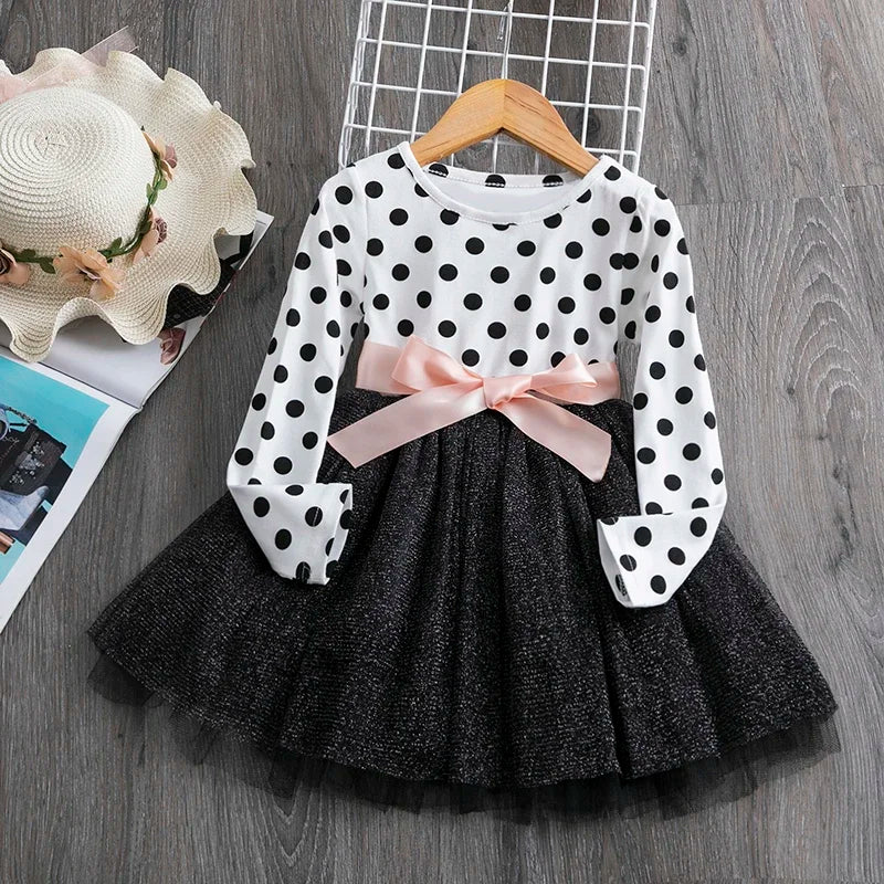 Girls Long Sleeve Flower Dress Kids Lace Dresses For Girls Children