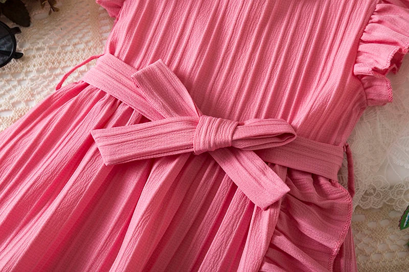 Dress for Kids Girls 3-8 Years Ruffles Sleeves Elegant Princess Dresses