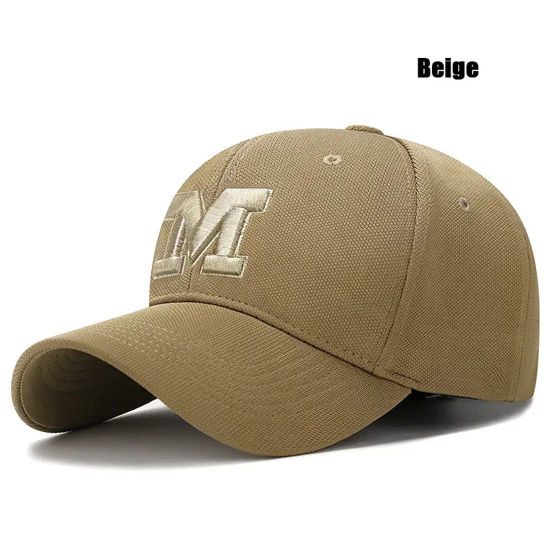 Fashion Men Women M Letter Three-Dimensional Embroidery Baseball Cap New Unisex Outdoor Casual Sport Duck Tongue Cap Sun Hat