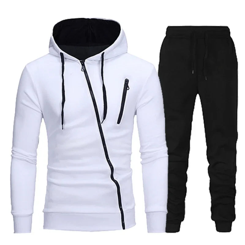 2024 Male Hoodie+Pants 2Pcs Jogging Sports Suit Casual Tracksuit Men Hooded Sweatshirt Outfit Spring Autumn Mens Sets Sportswear