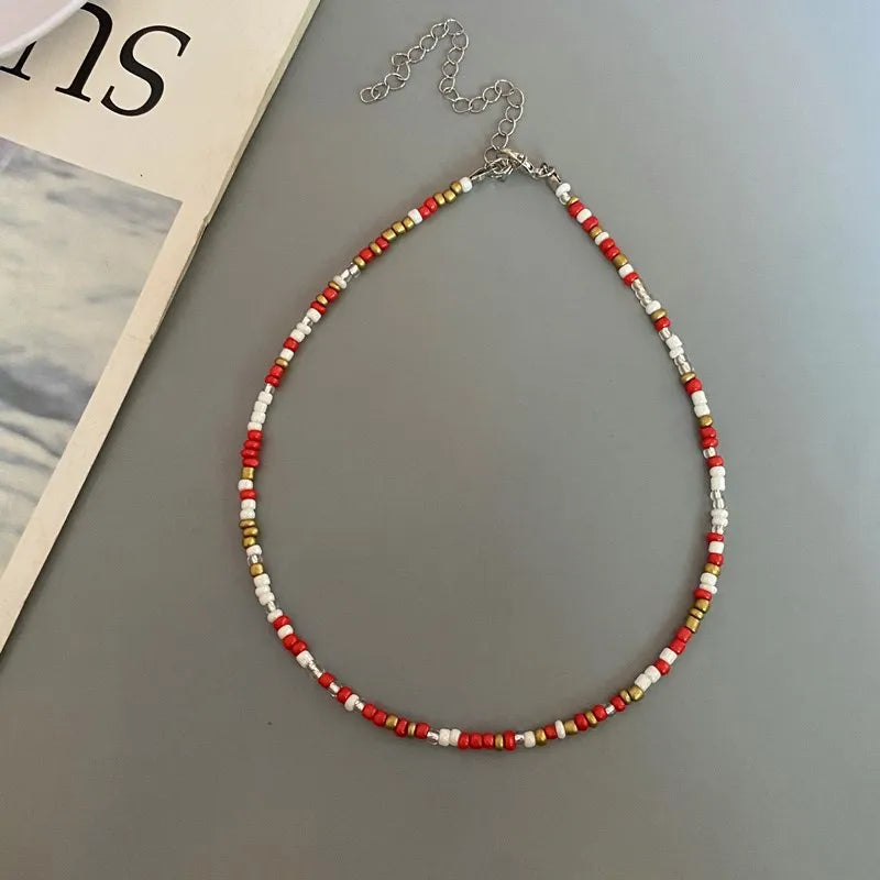 New Seed Beads Bohemia  Choker Chain Fashion  Charm Collar Colorful Handmade Colar Collar Necklace Jewelry Femme