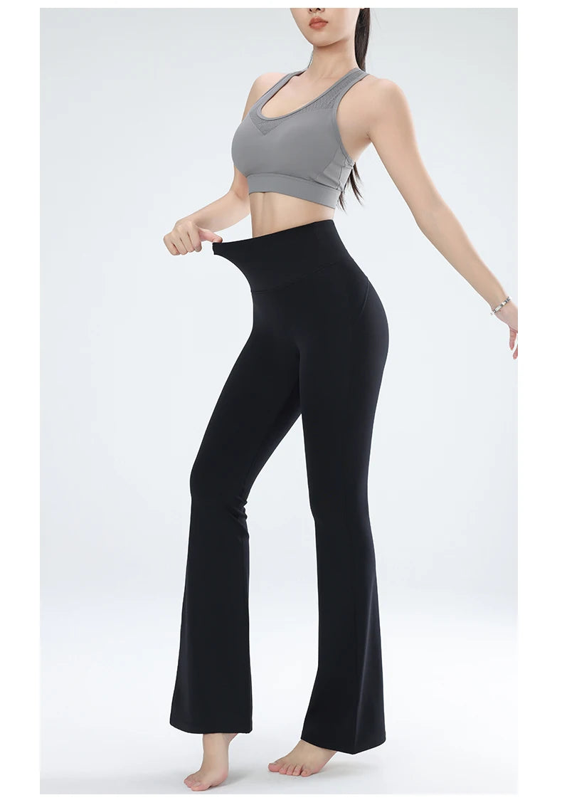Women's leggings slim yoga pants women's high waisted wide leg pants sports