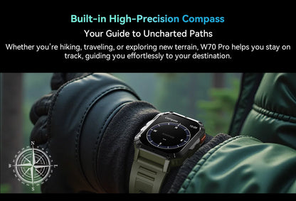 Blackview W70 Pro Sports Fitness Smart Watch 2.01 Screen Bluetooth Talking Watch LED Flashlight Outdoor Smart Watch With Compass