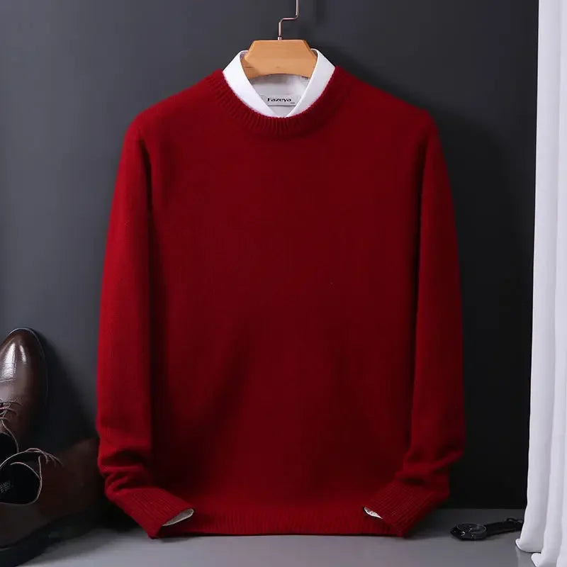 Sweater O-neck Pullovers Men's Loose Oversized M-3XL Knitted Bottom Shirt