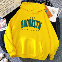 1898 Brooklyn New York Printed Women Hoodies Fashion Fleece Hoody Creativity