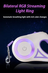 3/5M Automatic Retractable Dog Leash LED Luminous Leading Fashion Light Straps