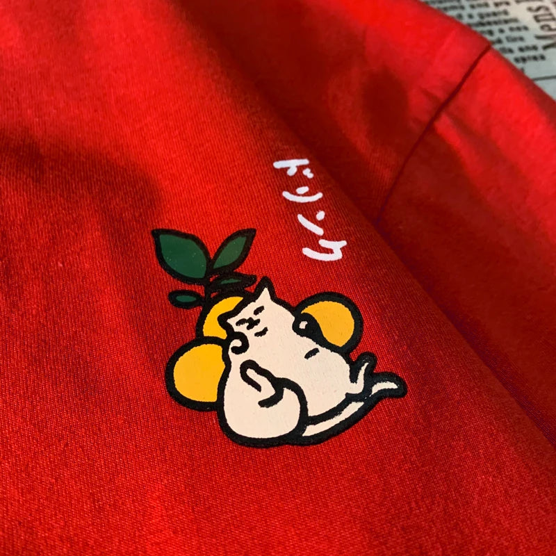Cute Japanese Cat Print Oversized T-shirt men Women Short Sleeve Loose Casual Tee Shirt Streetwear Tops Cotton Harajuku Clothing