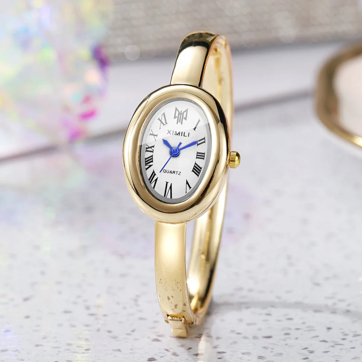 Elegant Oval Roma Dial Women Quartz Watch Fashion Bracelet Strap Ladies Wristwatch Reloj Mujer Girls Clock Gift