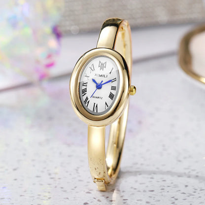 Elegant Oval Roma Dial Women Quartz Watch Fashion Bracelet Strap Ladies Wristwatch Reloj Mujer Girls Clock Gift
