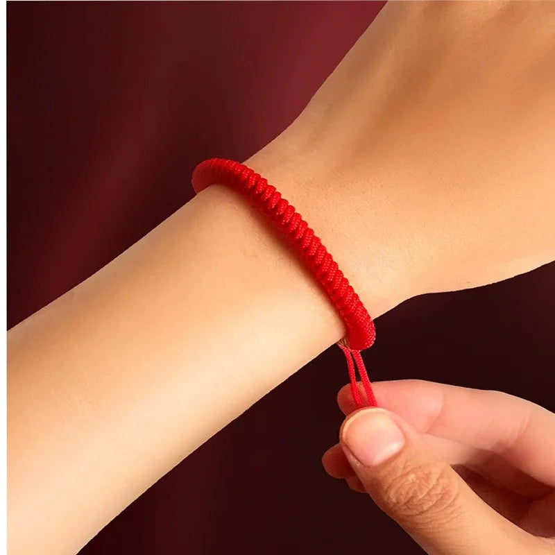 2/200Pcs 7 Knots Red String Couple Bracelet Women Men Lucky Amulet Handmade Rope Friendship Wristband Jewelry Gifts Accessory