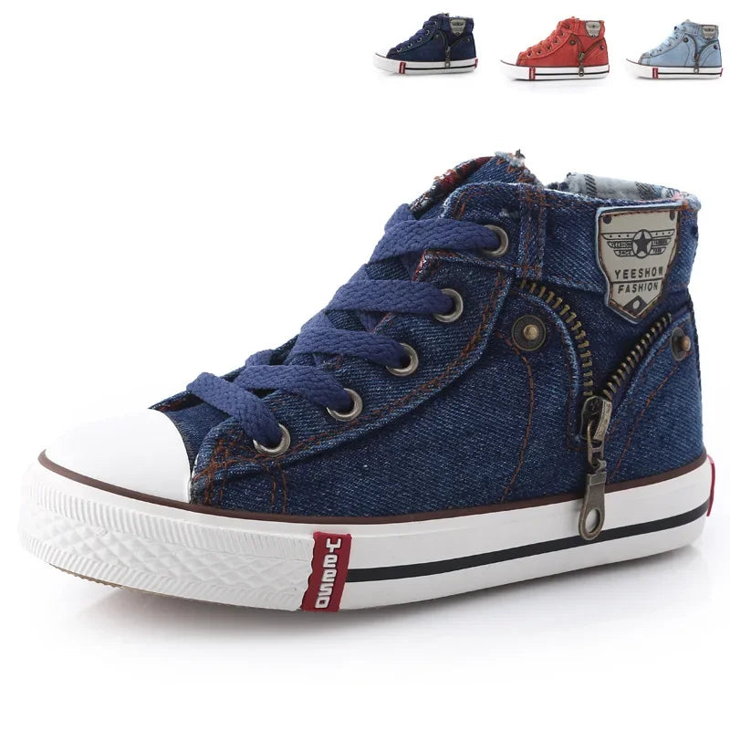Children's Cowboy Boots Spring and Autumn Models Boys Canvas Shoes