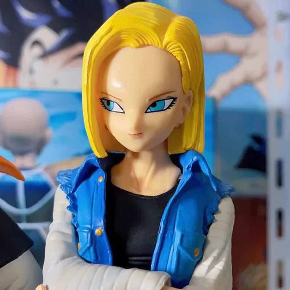 27CM Anime Dragon Ball Z Android 17 18 Figure Android 18 PVC Action Figures Collection Model Toys for Children Christmas Gifts