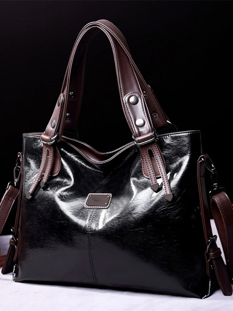 Fashion Large Capacity Commuter Ladies Tote Bag Retro Casual Girls Single Shoulder