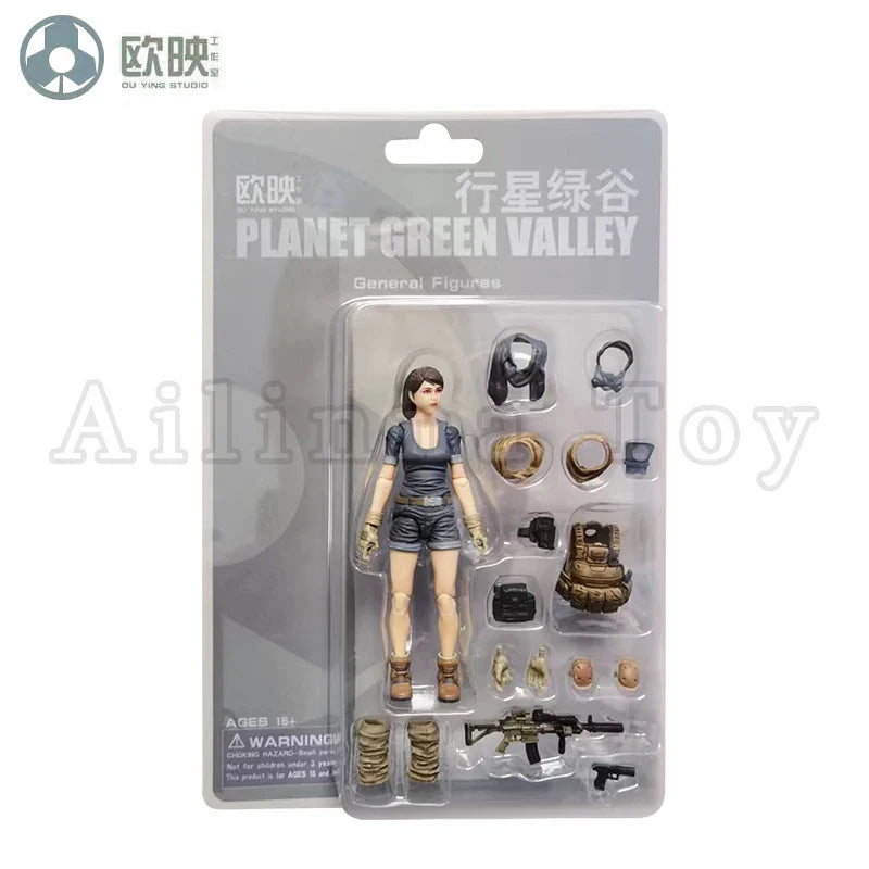 Ou Ying Studio 1/18 Planet Green Valley PGV 3.75inch Action Figure EFSA Male Female Robot Figures Anime Model