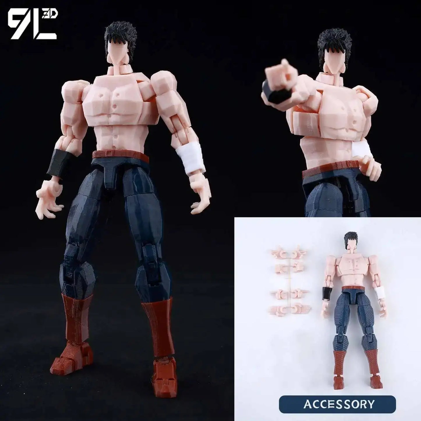 9L3D Printed Demon Slayer AKAZA Tanjiro Kamado Lucky Dummy 13 Movable Shapeshift Action Figures Mannequin Toys for Anime Fans