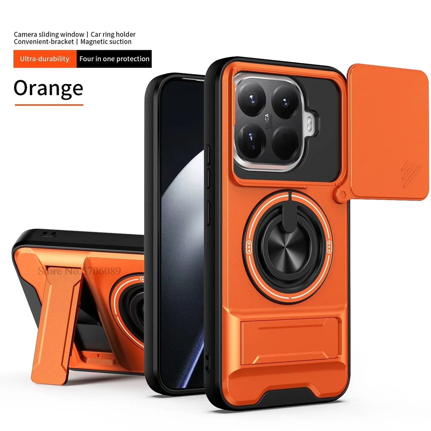 15T/15T Pro Armor Case For Xiaomi 15T Pro Case Shockproof Slide Lens Protector Phone Cover For Xiaomi 15T Case Fundas With Ring