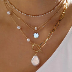 Bohemia Gold Color Multiple Styles Necklace For Women Trendy Multi-Layer