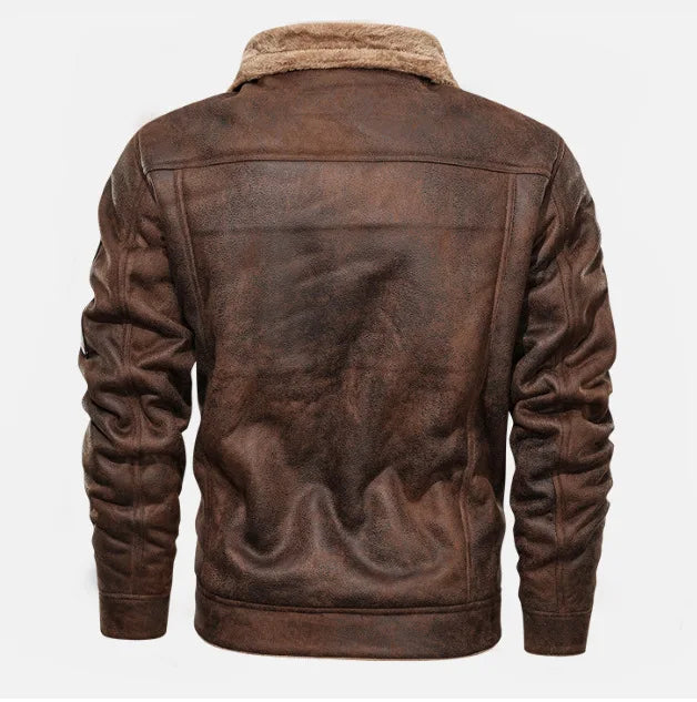 Autumn Winter Coat Men Jacket Vintage Solid Turn-Down Collar Outdoor Training