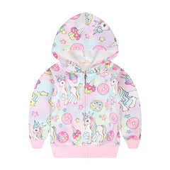 Unicorn Girls Jacket Cute Cartoon Boys Coat Little Princess Outerwear Birthday Kids Clothes