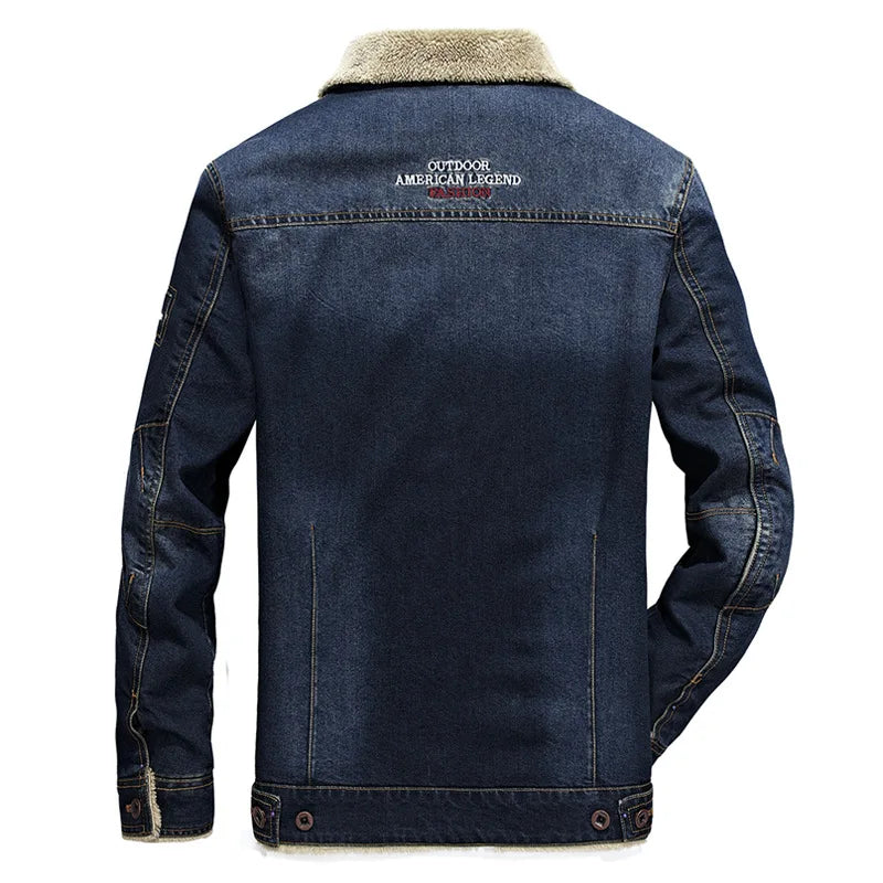 Denim Jackets Winter Men Thick Outerwear Coats Mens Warm Fleece Denim Jeans