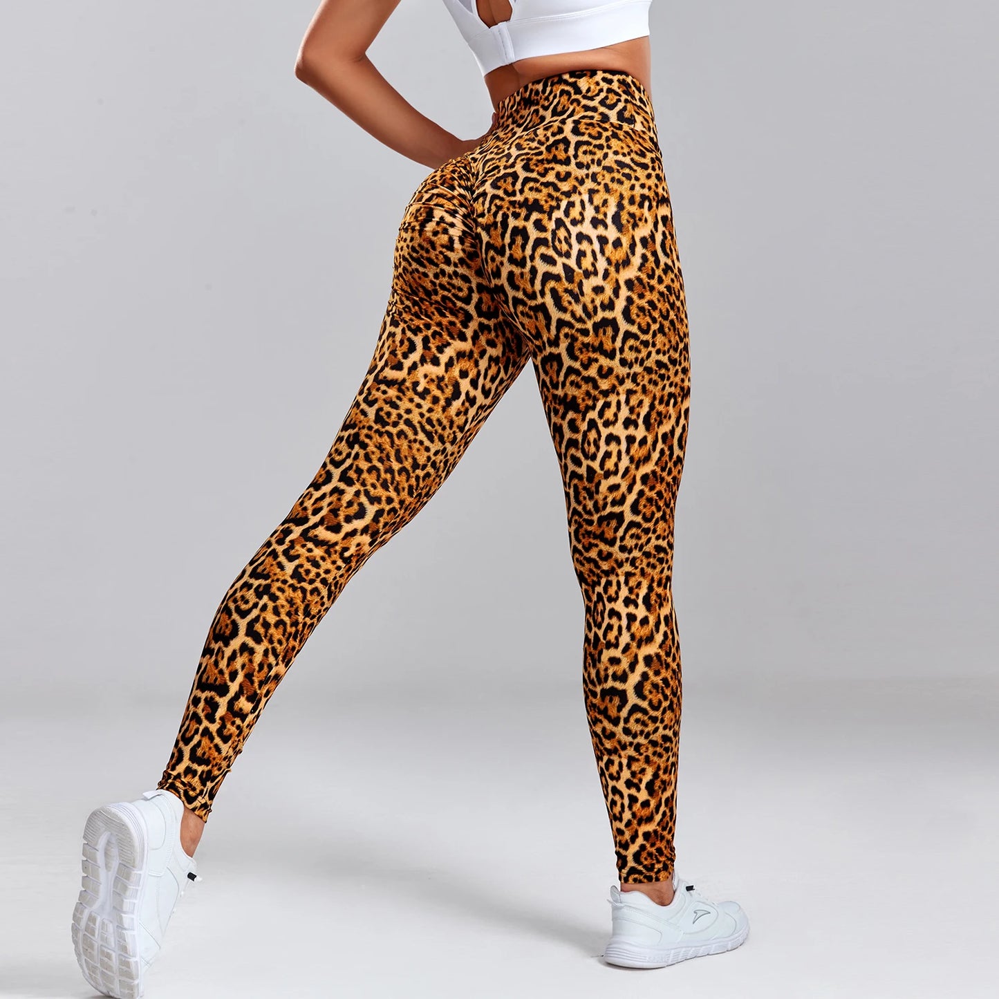 Leopard Print Leggings Women's High Waisted Yoga Pants Fitness Push Up Leggins
