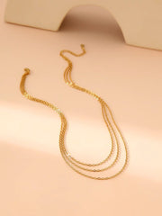 Stainless Steel Necklaces For Women Fashion Multi-Layers 18k Gold Plated Necklace