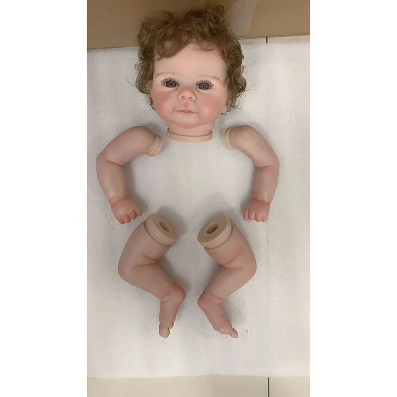 19inches Already Painted Reborn Doll Kits Juliette with Many Details Veins Unassembled Doll Parts with Cloth Body and Eyes