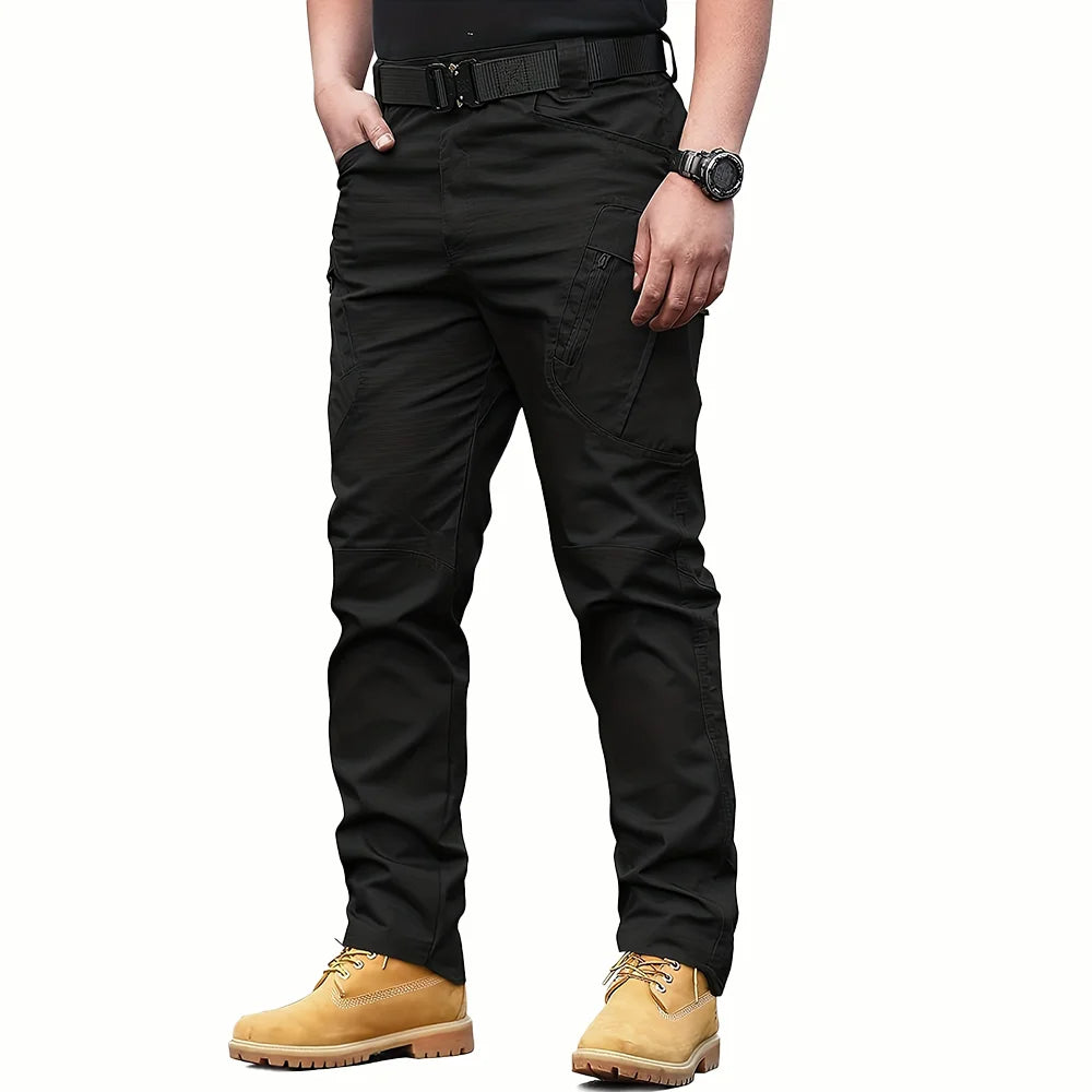 Men's multifunctional pocket tactical pants, wear-resistant Cargo Pants, water repellent, suitable for hiking and outdoor work