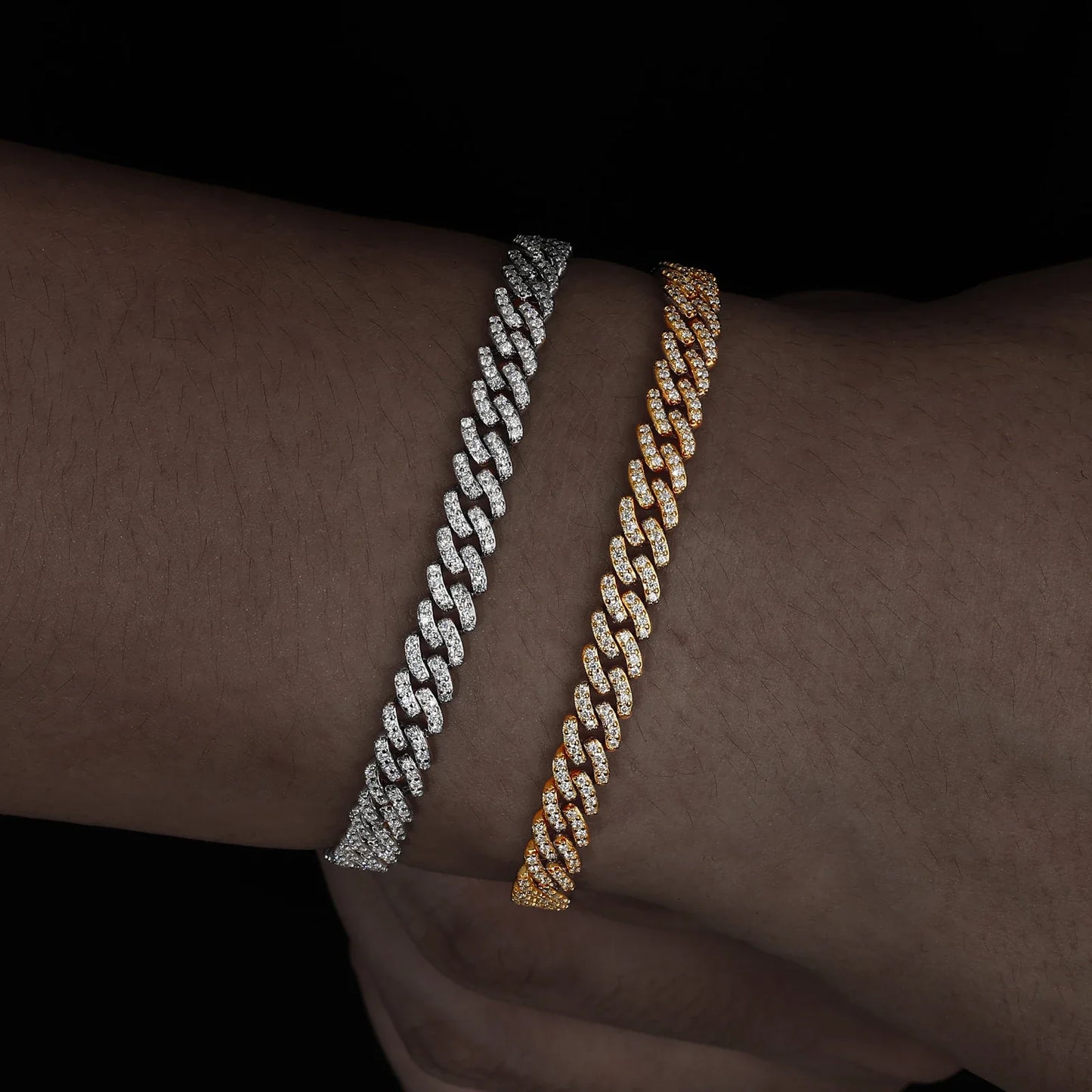 6mm Solid 925 Sterling Silver Miami Cuban Chain Bracelet For Women Men Iced Out Moissanite GRA Certified Hip Hop Jewelry Gifts