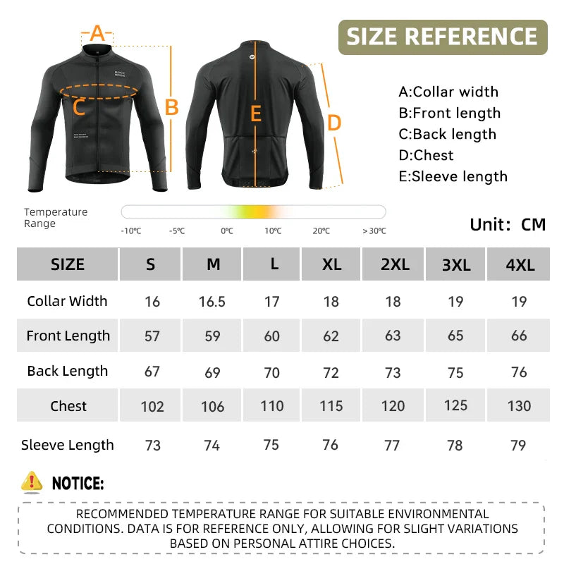 ROCKBROS Bicycle Jersey Fall/Winter Fleece Cycling Clothing Thermal Long Sleeve Cycling Clothing Warmer Windproof Sportswear