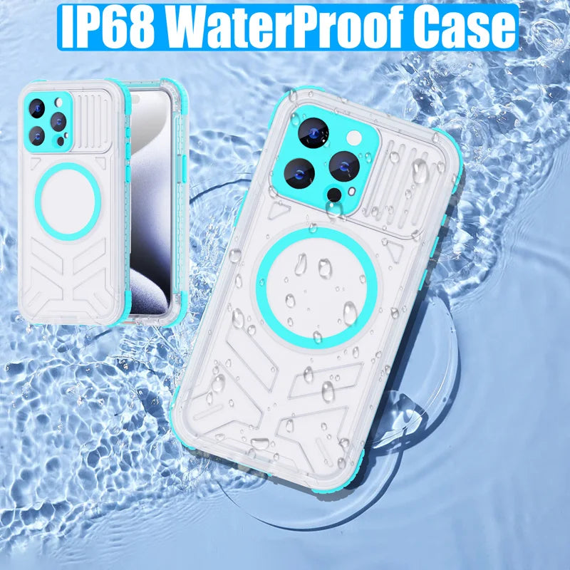 Bluetooth 30 Meter Deep Waterproof Case For iPhone 17 Air 16 15 14 13 12 Pro Max 11 Samsung Galaxy S25 S24 S23 S22 Ultra Note 20
