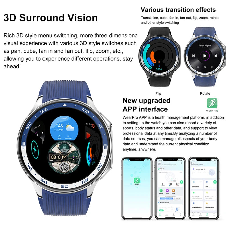 2025 New For OPPO Watch X Smart Watch 4G Memory Music Video HD Bluetooth Call IP68 Waterproof AMOLED Smart Watch TWS Earphones