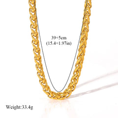 316L Stainless Steel Chains Necklaces Bracelet Jewelry Set For Women Gold Color Metal