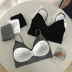 Women's Sports Bra Set Underwear Bra Korean Style Push Up No Steel Ring Bra