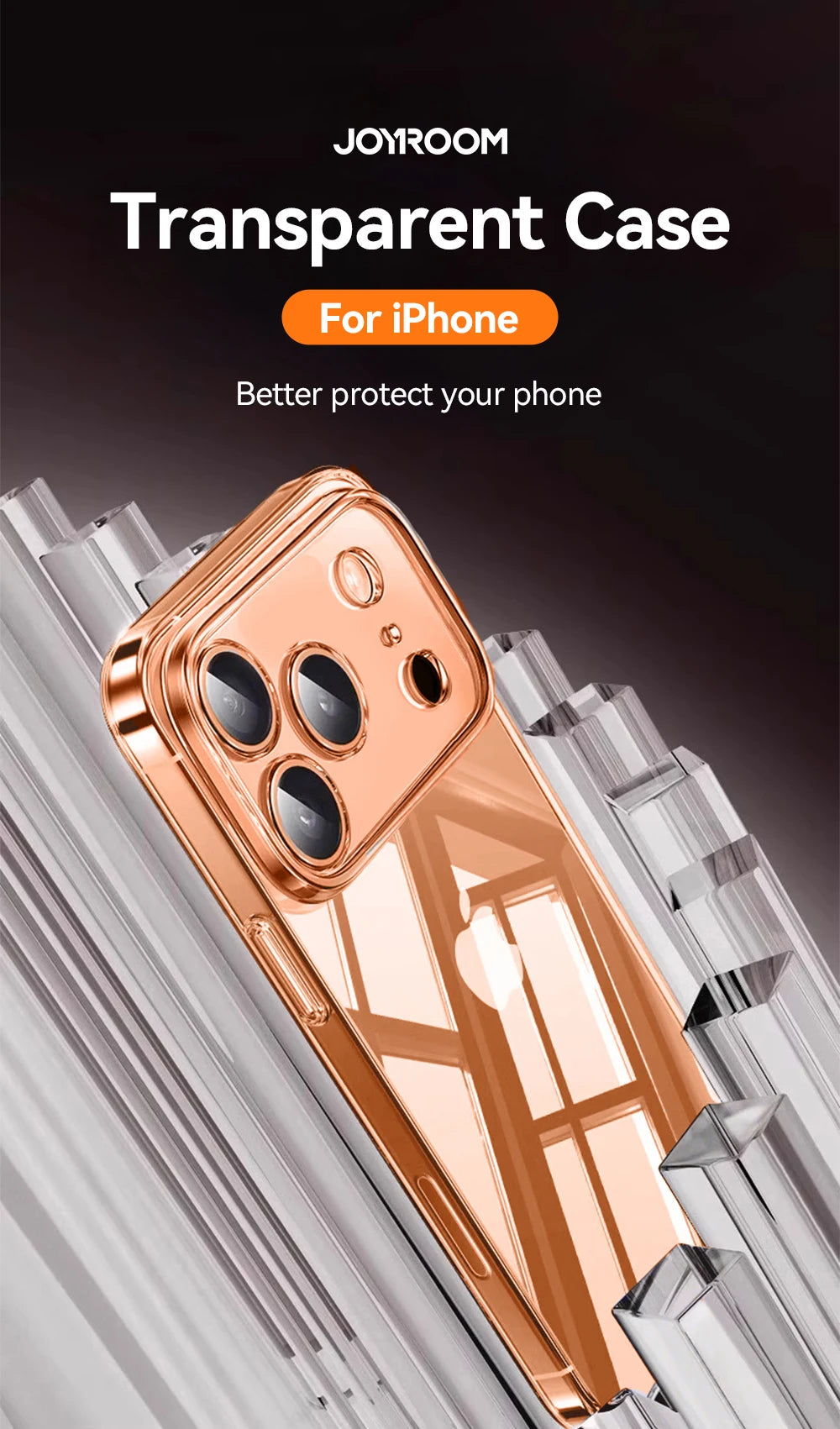 Joyroom Clear Case For iPhone 17 Pro Max Anti-drop Transparent Cover Non-yellowing Shockproof Ultra Slim Cover Screen Protection