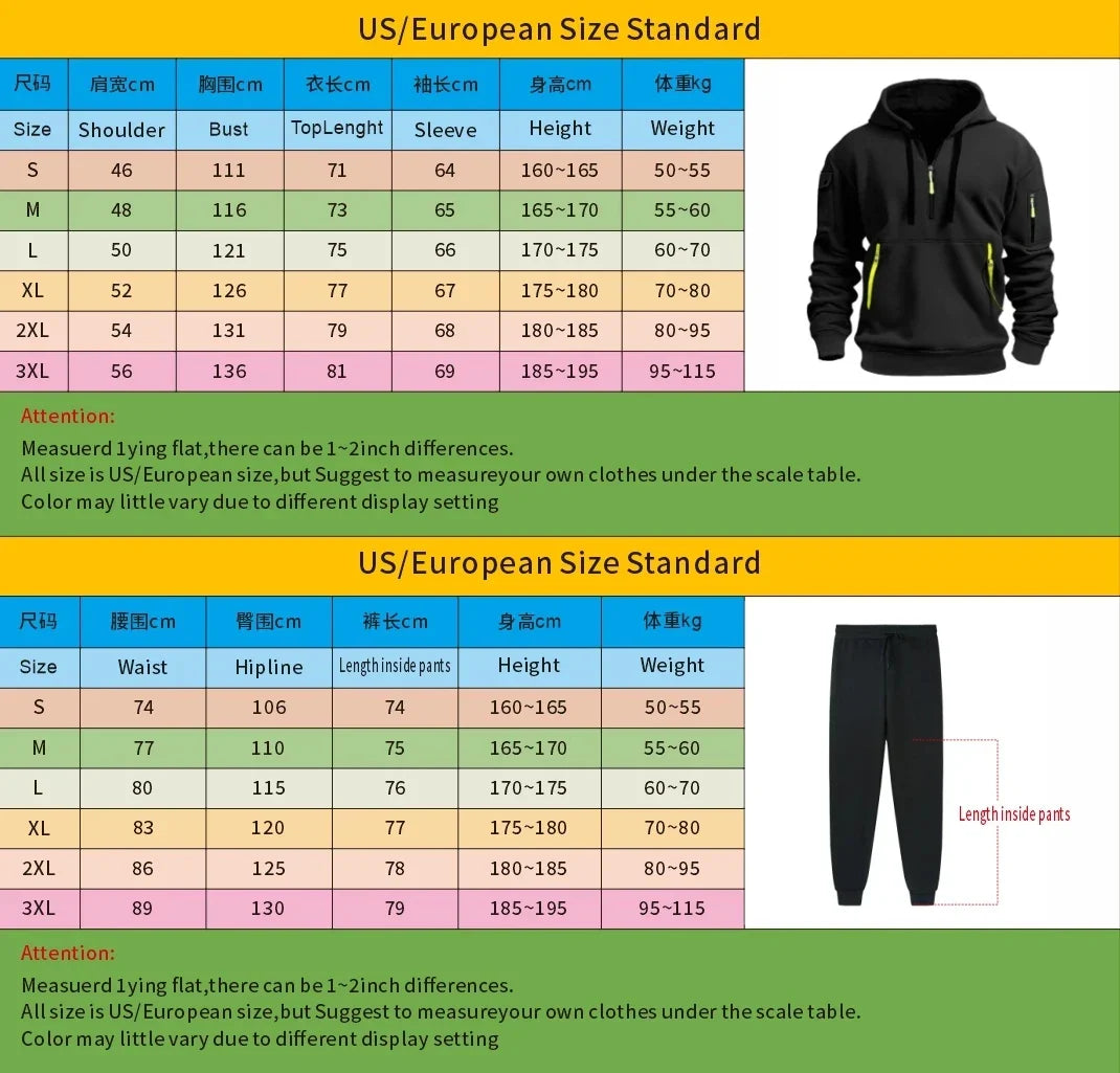 Men's hoodie sets for autumn and winter, featuring casual, fashionable, comfortable and personalized jogging suits and sport pan